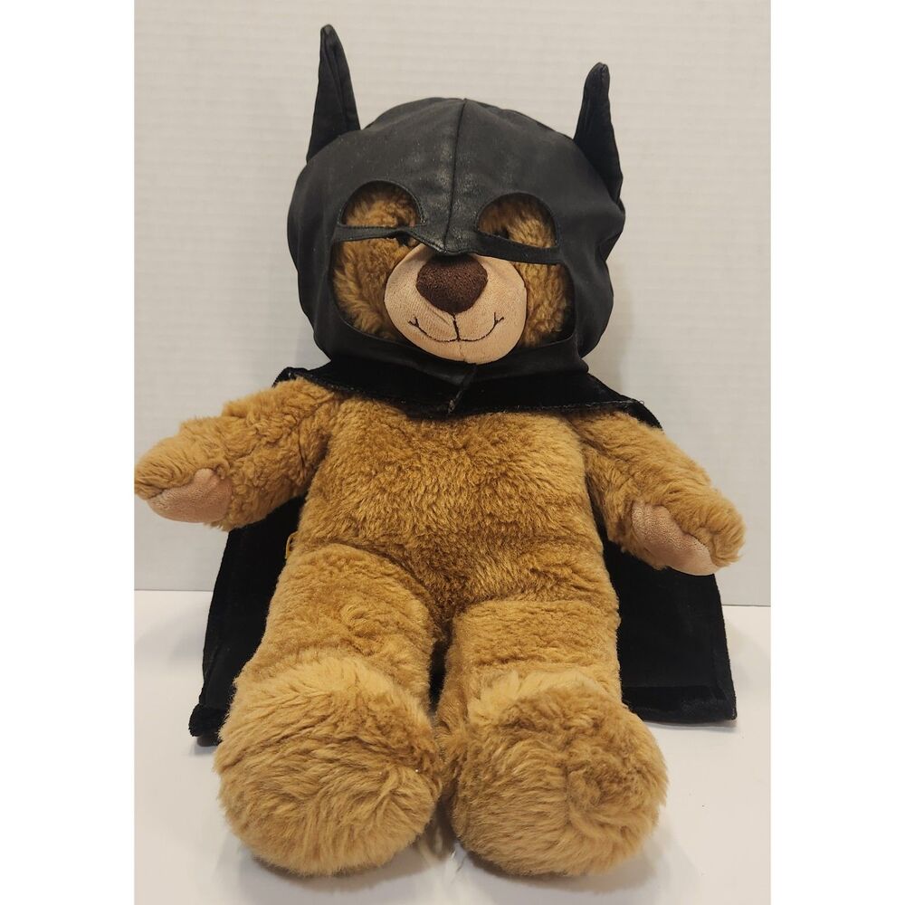 Build A Bear Workshop DC Comics Batman Brown Teddy Bear Plush With Cape Mask